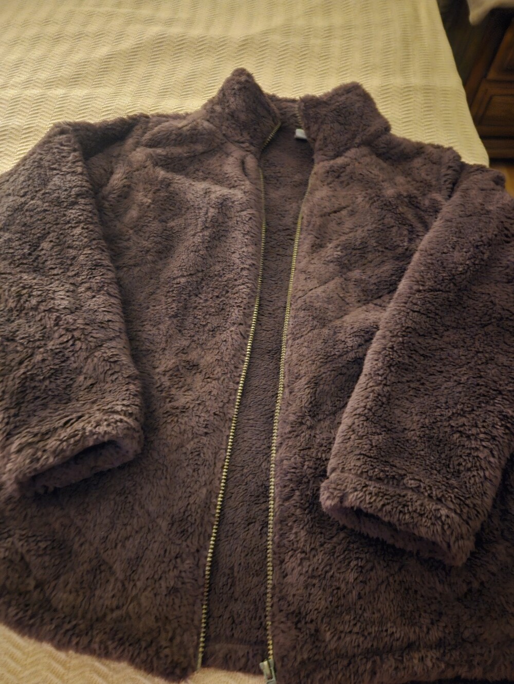 St. John's Bay Plush Teddy Zip Jacket - Dark Brown